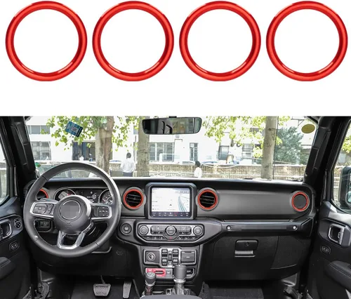 Vista 8 de auovo - Anillo para salida de ventilación de aire acondicionado para interior, compatible con Wrangler JL 2018-2023 Gladiator JT 2020-2023, cubierta