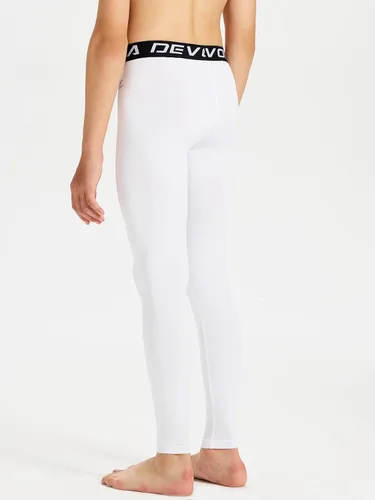 Vista 3 de DEVOROPA Leggings de compresión para niños y jóvenes, mallas deportivas con forro polar térmico