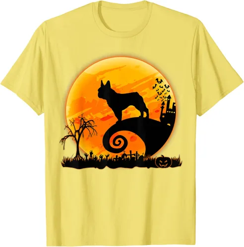 Vista 80 de Camiseta divertida de disfraz de Halloween para perro y luna de Bulldog francés, Negro, S