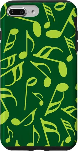 Vista 12 de Funda para iPhone 11 Pro Max con notas musicales verdes