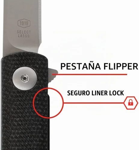 Vista 4 de Coast Founder's Collection SELECT Cuchillo plegable de bolsillo para llevar todos los días del caballero, hoja Tanto Negro