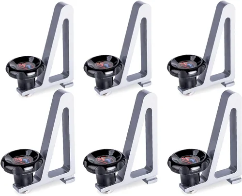 Vista 6 de AA-Racks - Juego de 6 topes de escalera de techo de furgoneta de aluminio para camioneta, color blanco