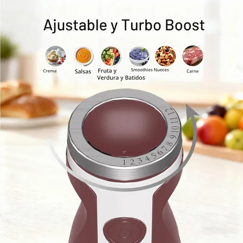 Vista 2 de MegaWise Juego de batidora de mano 3 en 1 con control de velocidad variable, licuadora de inmersión de 400W - Incluye batidor, espumador de leche