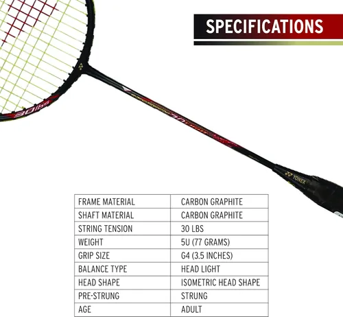 Vista 6 de Yonex Nanoray 70 - Raqueta de bádminton ligera