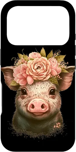 Vista 30 de Pig with Leopard Headband Flower Cute Pig Lover Case for iPhone 17
