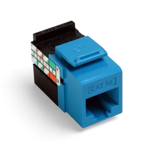Vista 8 de Leviton Adaptador QuickPort de 8 cables Cat 5e, enchufe Jack, paquete de 10, 5G108-AW5, blanco