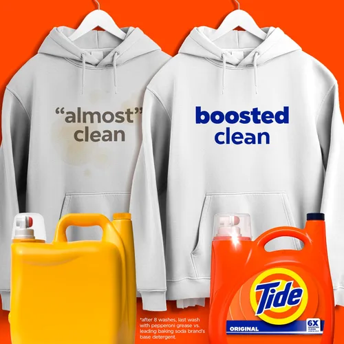 Vista 2 de Tide Detergente líquido para ropa, original, 100 cargas, 146 onzas líquidas, compatible con alta eficiencia