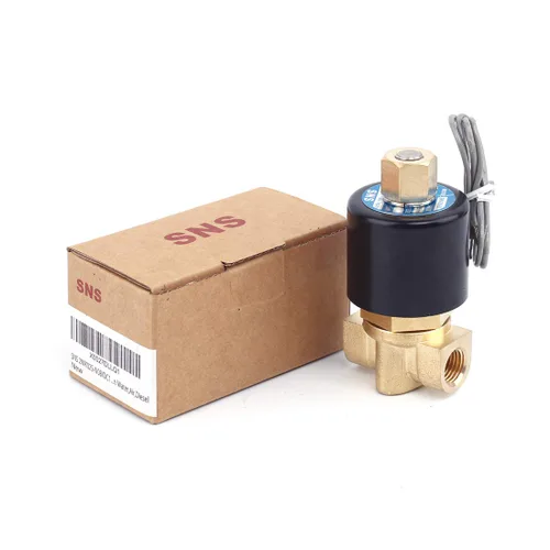 Vista 2 de SNS DC12V 1/4" válvula electromagnética eléctrica de latón del NPT agua normalmente abierta, aire, diesel 2WK025-N08