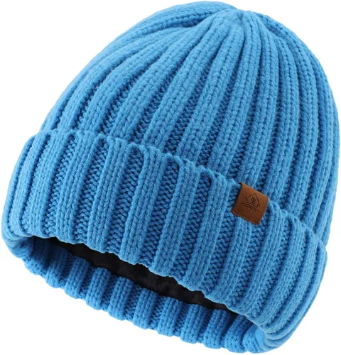 Vista 24 de Home Prefer Gorro de invierno para hombre, con forro polar de lana, gorro de punto cálido Verde militar