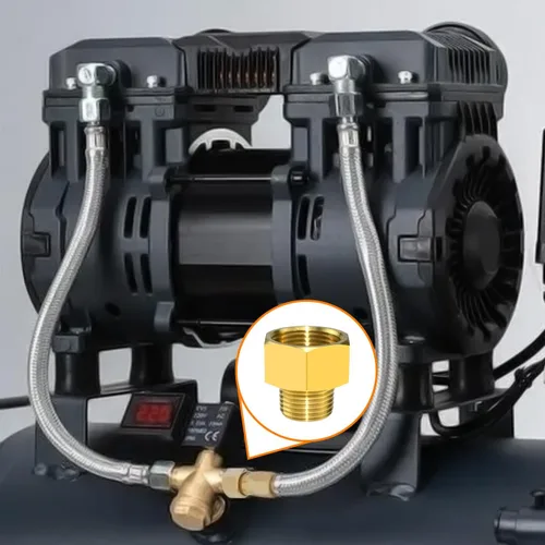 Vista 5 de Adaptador de montaje de tubería de latón 1/2 "NPT macho a 3/4 "NPT conector reductor hembra, 2 piezas