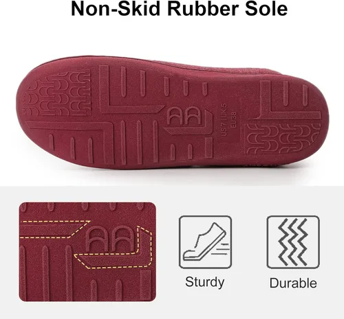 Vista 6 de LongBay Womens Furry Memory Foam Diabetic Slippers Comfy Cozy Arthritis Edema House Shoes