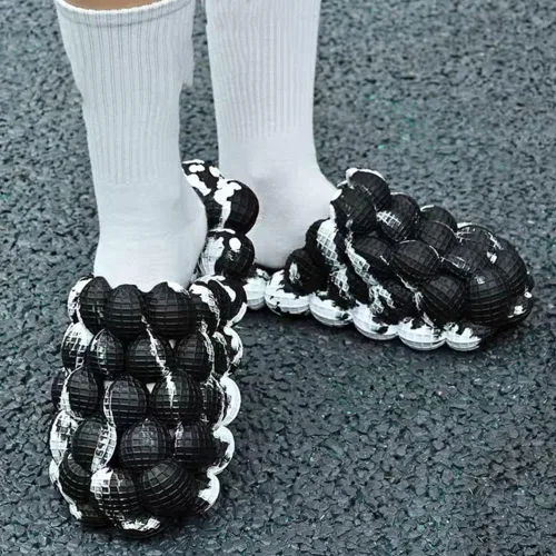 Vista 5 de Tkieio Lychee - Sandalias unisex de lichi para aliviar el estrés, sandalias de masaje para baño y playa, sandalias de EVA