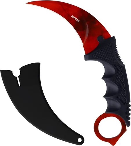 Vista 14 de Dispatch Karambit Cuchillo táctico de hoja fija para acampar, cuchillo de caza al aire libre con funda y cable, adecuado para senderismo, aventura