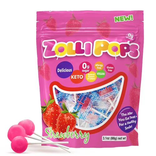 Vista 17 de Zollipops Clean Teeth Pops - Caramelos sin azúcar con xilitol, sin colorantes, caramelos libres de ceto y aptos para diabéticos, golosinas aprobadas