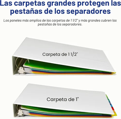 Vista 10 de Avery Separadores de plástico insertables para carpetas de 3 anillas, 8 pestañas por juego, pestañas grandes, dos bolsillos, separadores de carpetas