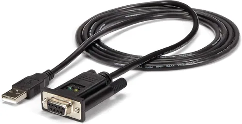 Vista 2 de StarTech.com Adaptador USB a Serial RS232 - DB9 Serial DCE Cable adaptador y cable de módem nulo serie RS232 de 10 pies - Cable de módem nulo - DB-9