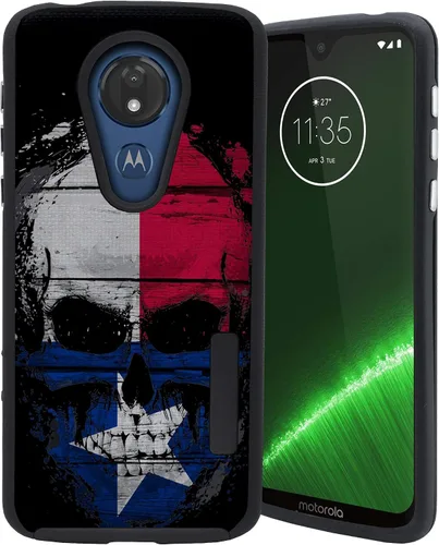 Vista 7 de CasesOnDeck - Carcasa compatible con Motorola Moto E5 Plus y Moto E5 Supra[Grip Tactical] de dos piezas con carcasa rígida y piel flexible