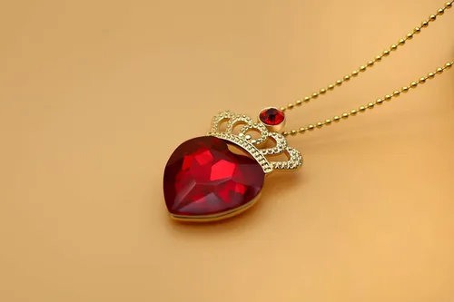 Vista 6 de Descendant 4 Rise of Red Crown and Necklace Descendant 4 Gold Tiara Jewelry Set Queen of Hearts Crown Eive Costume Gift for Girls Teen Party