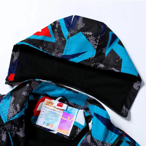 Vista 4 de Aiyuke Chaqueta de lluvia para niños al aire libre, impermeable, impermeable, con capucha, para acampar, senderismo