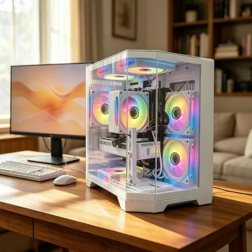 Vista 2 de LXZ PC para juegos preconstruida Ryzen 7 8700F RTX 5060 16GB DDR5 1TB SSD