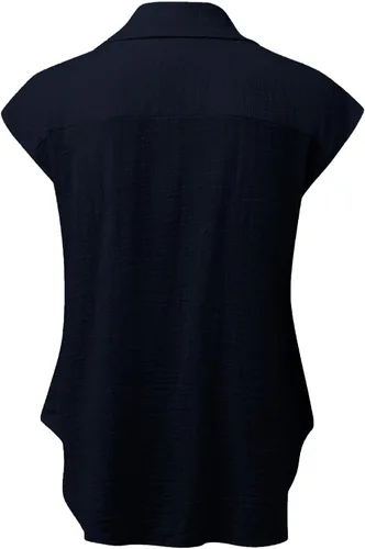Vista 69 de Ceboyel Camisas para mujer de moda de verano, algodón, lino, manga corta, cuello con botones, blusa casual para mujer 2023