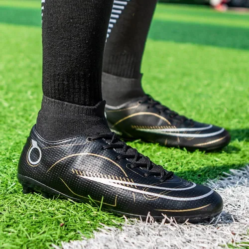 Vista 5 de ESXGED Botas de fútbol para mujer, zapatos deportivos para hombre, para exteriores e interiores, cómodos, para correr, caminar, estudiantes, zapatos