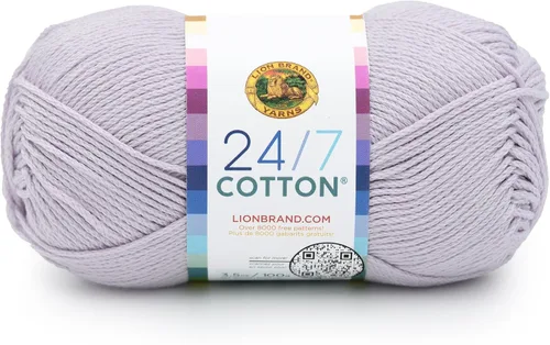 Vista 45 de Lion Brand Yarn - Hilo ligero 24/7 de algodón para tejer, hacer ganchillo y manualidades, Ámbar, paquete de 1 Light Worsted 100% Mercerized Cotton