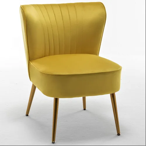 Vista 20 de Container Furniture Direct Silla moderna de terciopelo para sala de estar, dormitorio o entrada, diseño elegante y cómodo sin brazos con patas