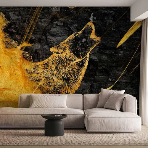 Vista 2 de artgeist Mural para pared Animal lobo 98x69 pulgadas - Papel tapiz no tejido de forro polar Decoración de pared Impresión fotográfica Diseño