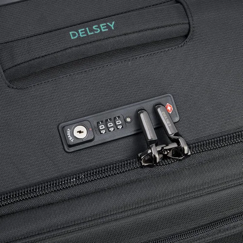 Vista 18 de DELSEY PARIS Helium DLX Softside - Maleta expandible con ruedas giratorias, azul marino, a cuadros, mediano de 25 pulgadas