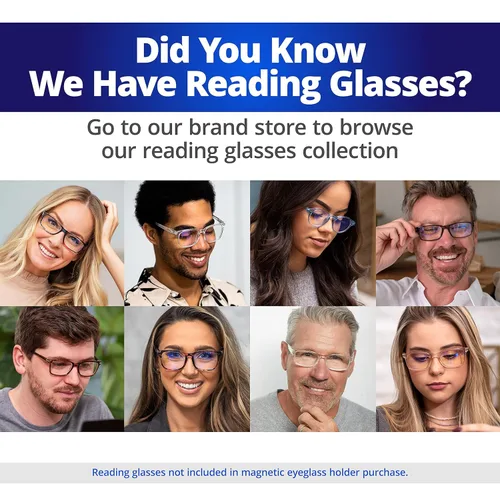 Vista 4 de Readerest Soportes magnéticos para lentes, pasador magnético, (2 de robo con cristal y un negro con cirstal) imanes de anteojos para mujeres