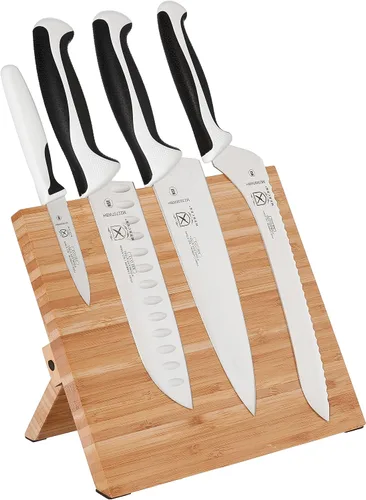Vista 18 de Mercer Culinary Millennia - Juego de 5 tableros magnéticos con asas negras, acacia, 16 x 8 x 18 pulgadas