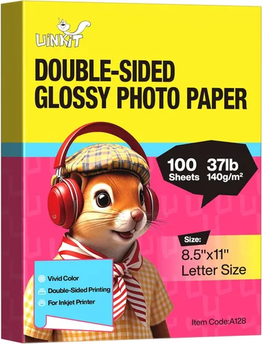 Vista 8 de Uinkit Papel para Folletos Brillante de Doble Cara 8.5x11 Inyección de Tinta 37lb 140gsm Tinta de Tinte Papel Fotográfico Delgado para Fotos