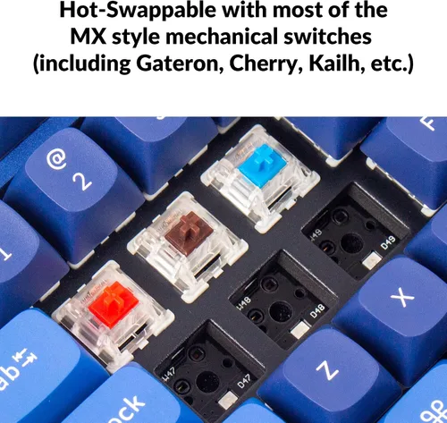Vista 4 de Keychron Q1 RGB Teclado mecánico personalizado con cable 75 diseño QMKVIA Macro programable con interruptor marrón Gateron G Pro intercambiable