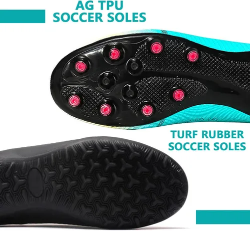 Vista 5 de HESBITEUL Zapatos de fútbol cómodos para hombre, para exteriores, interiores, para niños, para estudiantes de fútbol, zapatos deportivos de alta