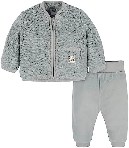 Vista 8 de Gerber Baby Boys Toddler Sherpa Jacket & Jogger Pant Set