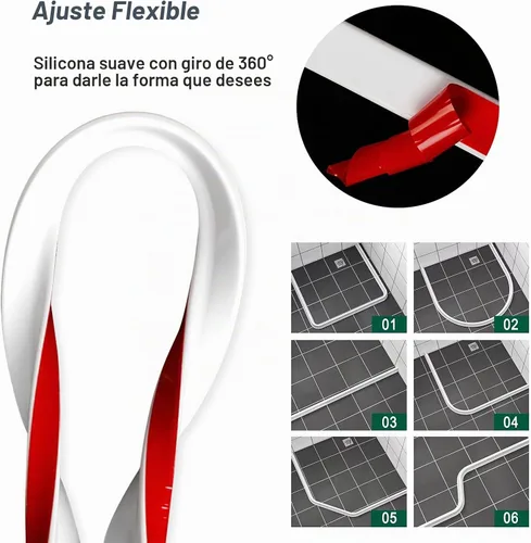 Vista 3 de Protector de agua plegable para ducha, protector contra salpicaduras de agua, barrera de agua para cabina de ducha, retenedor para separación húmeda