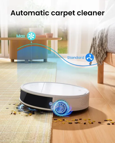 Vista 6 de OKP Robot Aspirador y Fregona Combo K5 Ultra Pequeño Limpiador Robótico con Navegación ToF LiDAR, 6000 Pa de Succión, Control WiFi/App/Alexa, 170