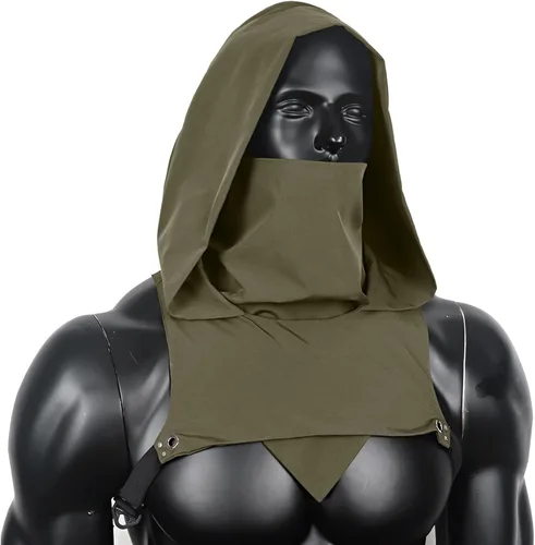 Vista 2 de L'VOW Sudadera con capucha impermeable de ninja para cosplay, unisex, máscara de capucha de pícaro, disfraz de Halloween, uso diario