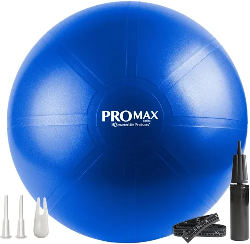 Vista 9 de SmarterLife PRO MAX - Pelota de entrenamiento para fitness, yoga, equilibrio, estabilidad o parto para embarazo y parto, ideal como silla de pelota