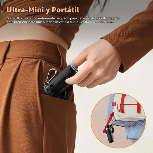 Vista 4 de CloudValley Mini trípode magnético para selfie, trípode para teléfono de tamaño de bolsillo 4 en 1 con rotación de 360°, control remoto Bluetooth
