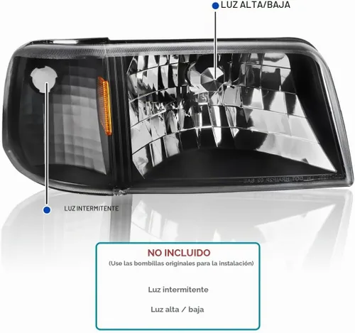 Vista 3 de SPEC-D TUNING Carcasa negra con lente transparente, 1 unidad de faros +