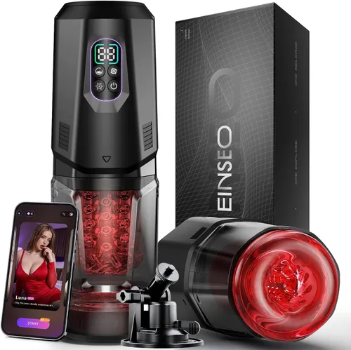 Vista 12 de EINSEO AI Sync Masturbador Masculino Juguetes Sexuales para Hombres - Juguetes Sexuales Masculinos para Adultos con 7 Modos de Empuje y 7 Modos