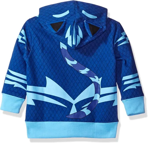 Vista 2 de PJ Masks Boys Little Gekko and Catboy Hoodie Sweatshirt with Mesh Mask