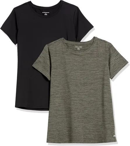 Vista 39 de Amazon Essentials Camiseta de manga corta con cuello redondo para mujer, de secado rápido, para entrenamiento, gimnasio, paquete múltiple