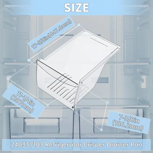 Vista 3 de HECASA 240337103 240337102 Reemplazo de bandeja para cajón para verduras de refrigerador para 240337105 240337107 240337108 240337109 Reemplazo