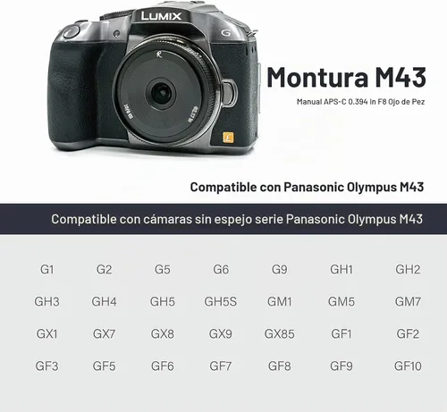 Vista 4 de AstrHori Lente manual Prime APS-C F8 II ultra gran angular de 0.394 in compatible con Panasonic LUMIX Olympus Micro cámara sin espejo de montaje 4/3