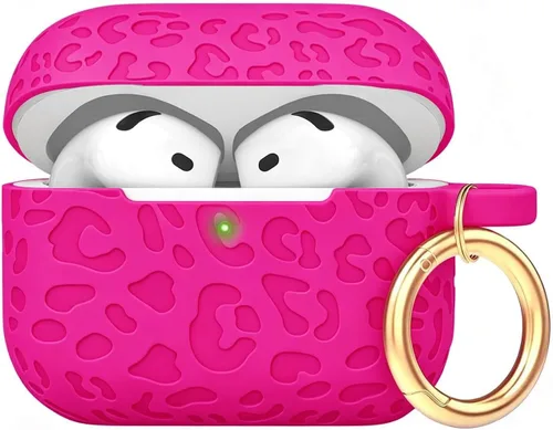 Vista 65 de Compatible con funda AirPods Pro 2019, Gawnock Funda de silicona suave y flexible para funda AirPods Pro para mujeres y niñas con llavero (Caqui)