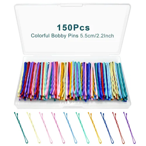 Vista 12 de Juego de 330 horquillas negras de 2.2 pulgadas, juego de horquillas con caja, horquillas para el cabello de alta calidad para niños, niñas