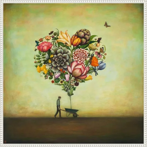 Vista 15 de Amanti Art Lienzo enmarcado para pared, diseño botánico de corazón grande de 16 x 16 pulgadas, por Duy Huynh, lienzo enmarcado para pared, obras